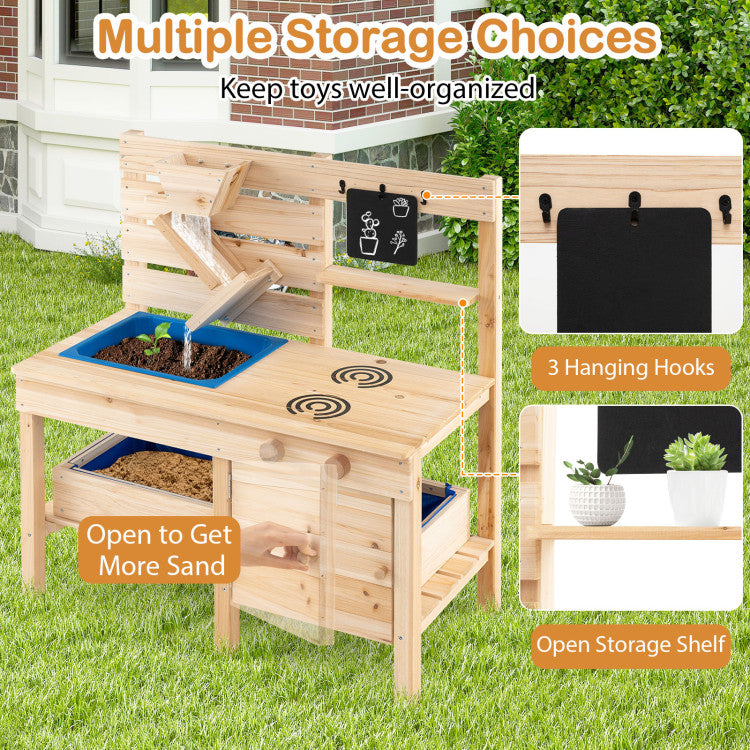 Outdoor Mud Kitchen with Detachable Sandbox
