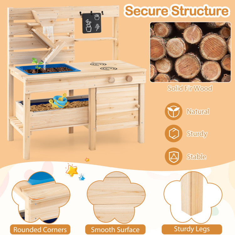 Outdoor Mud Kitchen with Detachable Sandbox