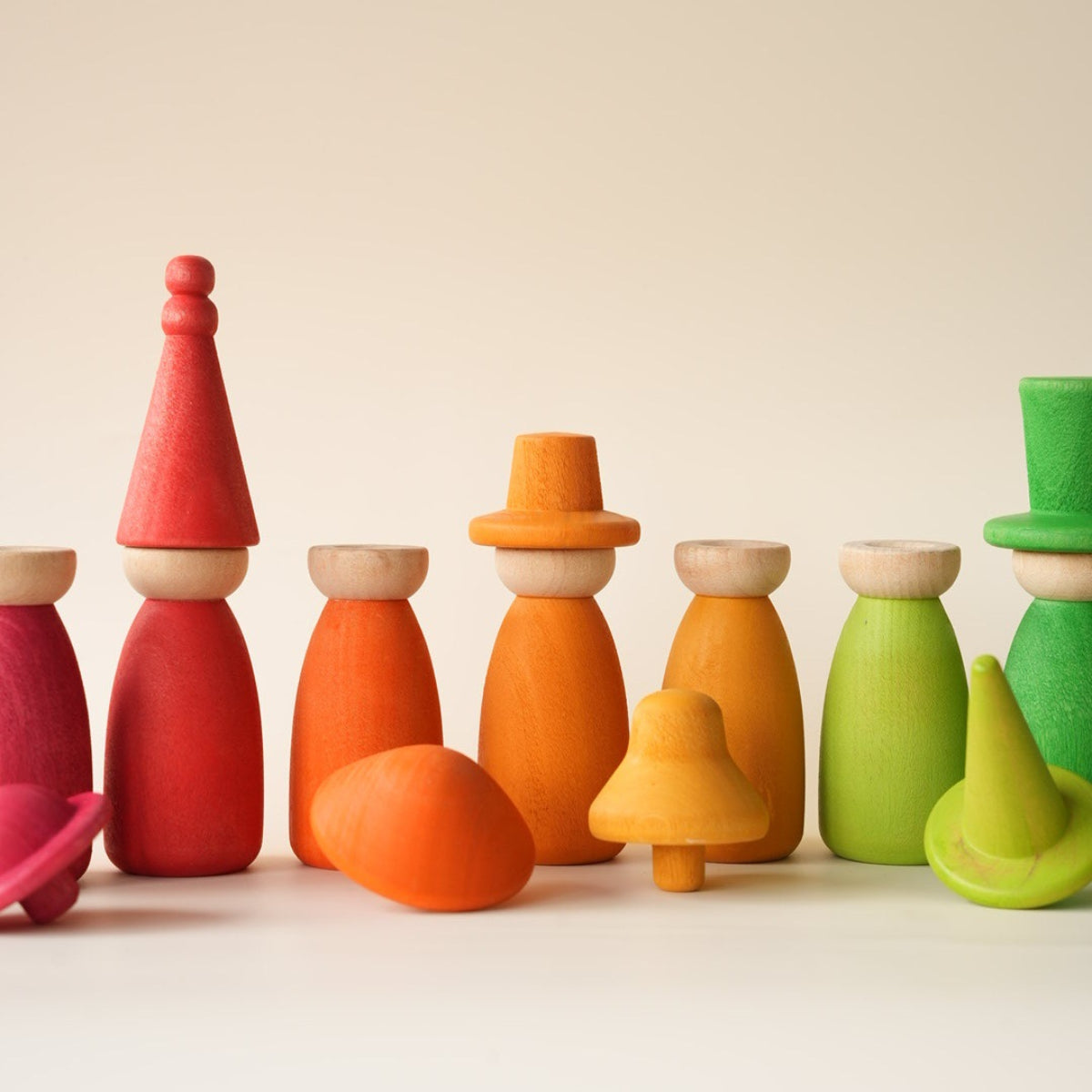 Wooden Peg Doll Color Matching Set