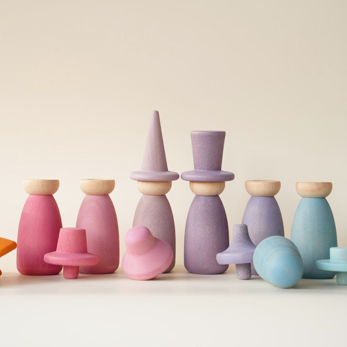Wooden Peg Doll Color Matching Set