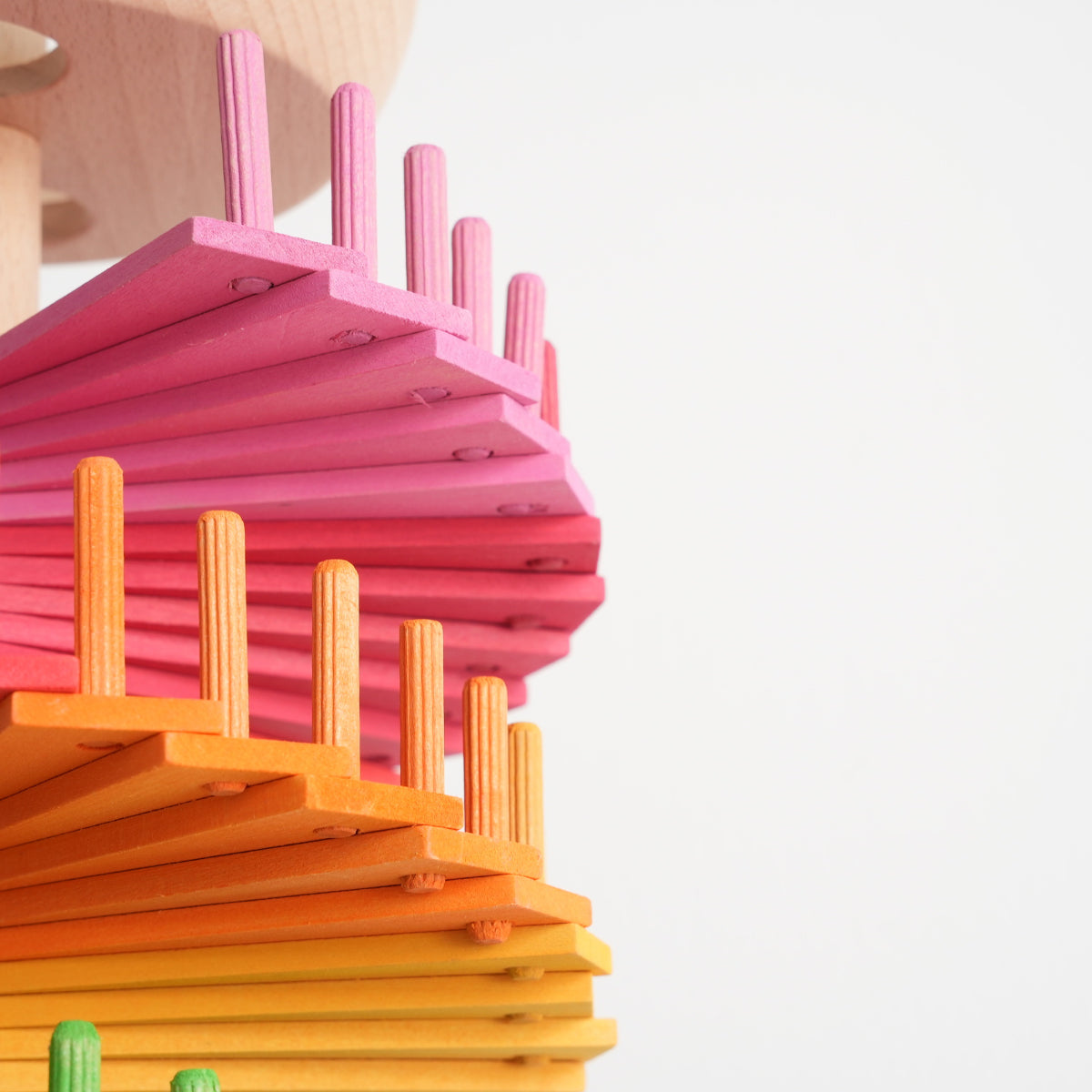Wooden Spiral Ball Run Tower Toy for Hands On Play