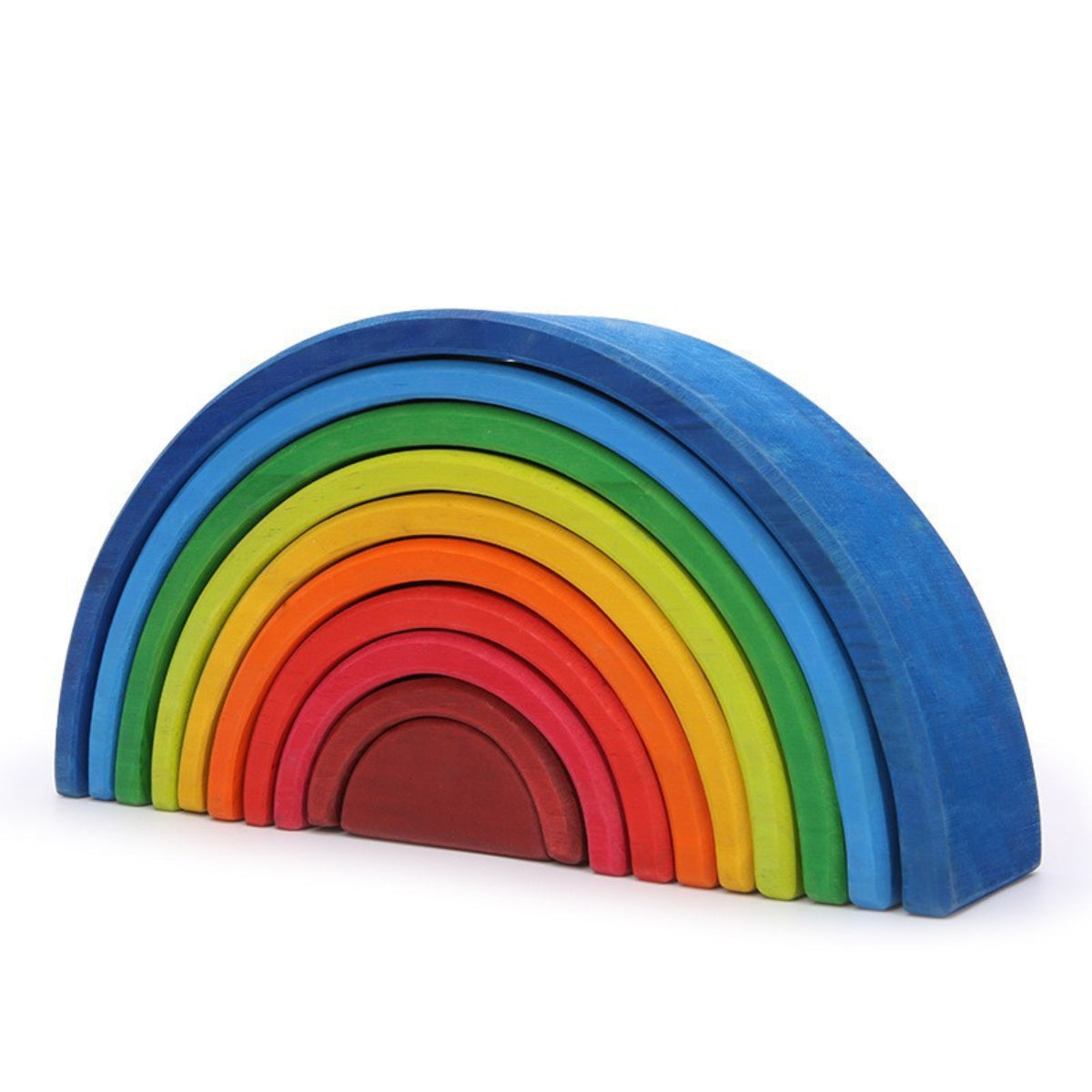 Wooden Rainbow Arch Stacker for Kids Open Ended Play