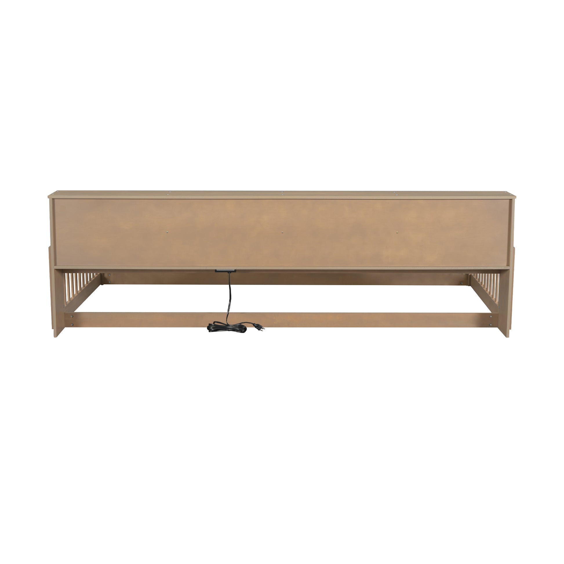Twin XL Wood Floor Bed with Storage Shelves