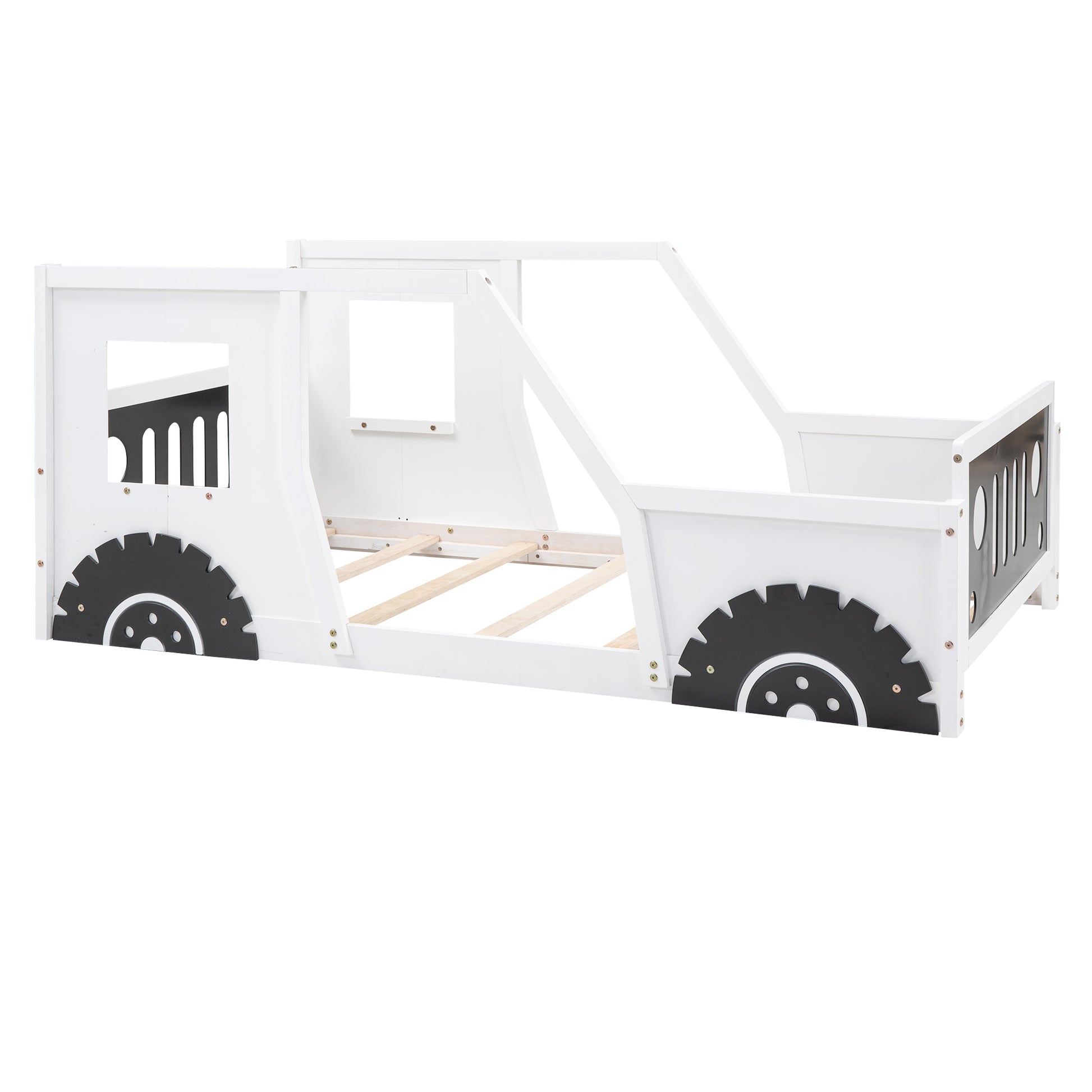 Twin Car-Shaped Pine Platform Bed for Kids