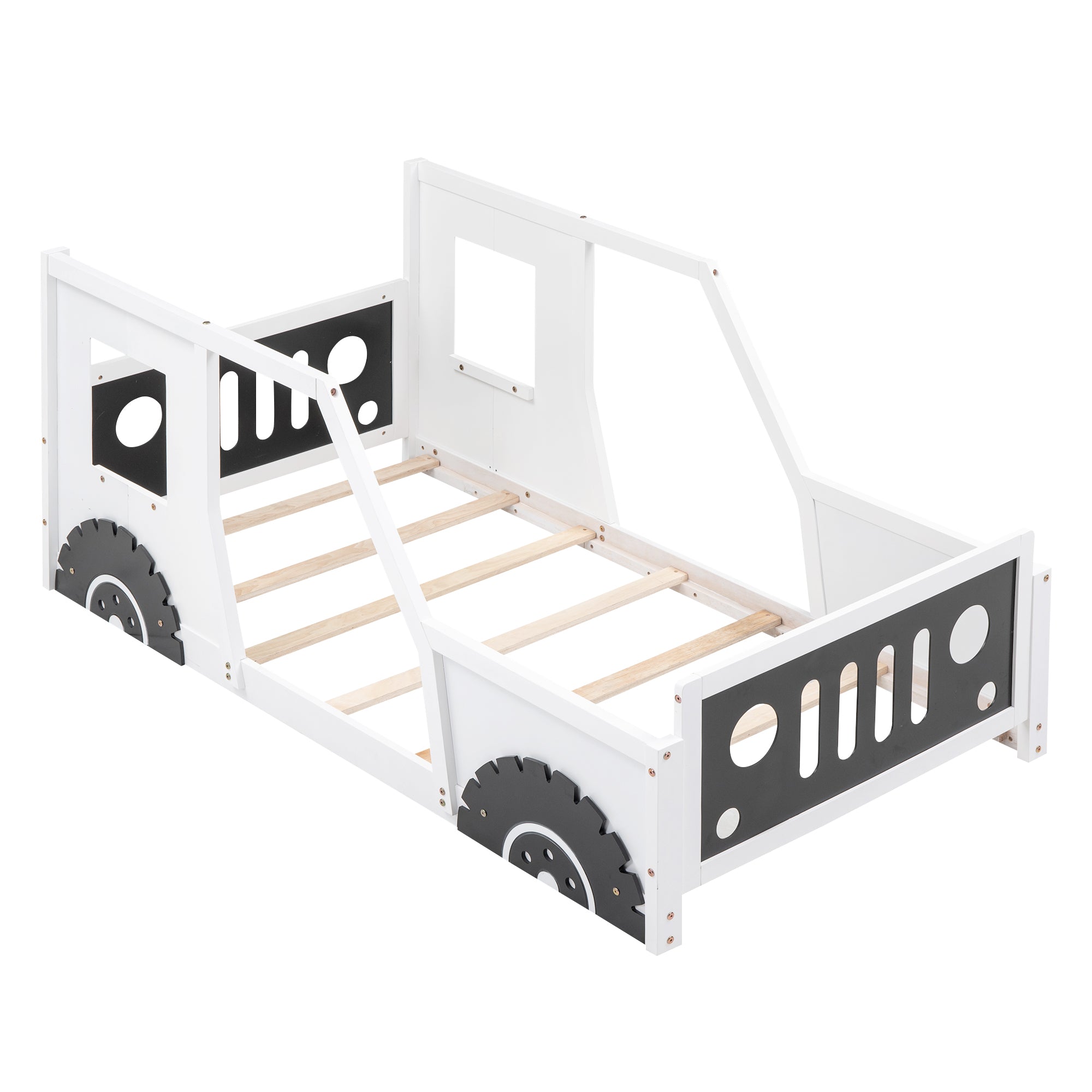 Twin Car-Shaped Pine Platform Bed for Kids