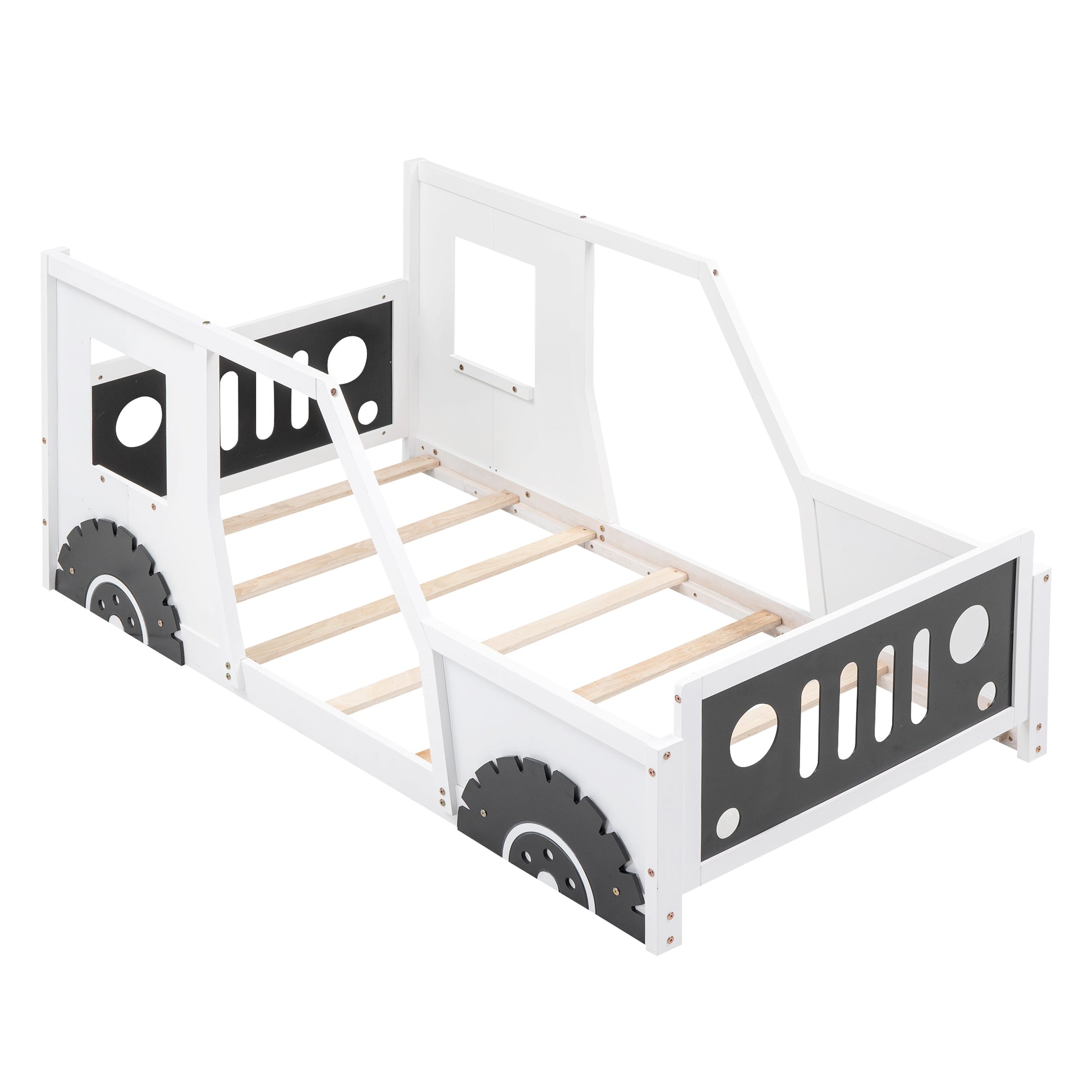 Twin Car-Shaped Pine Platform Bed for Kids