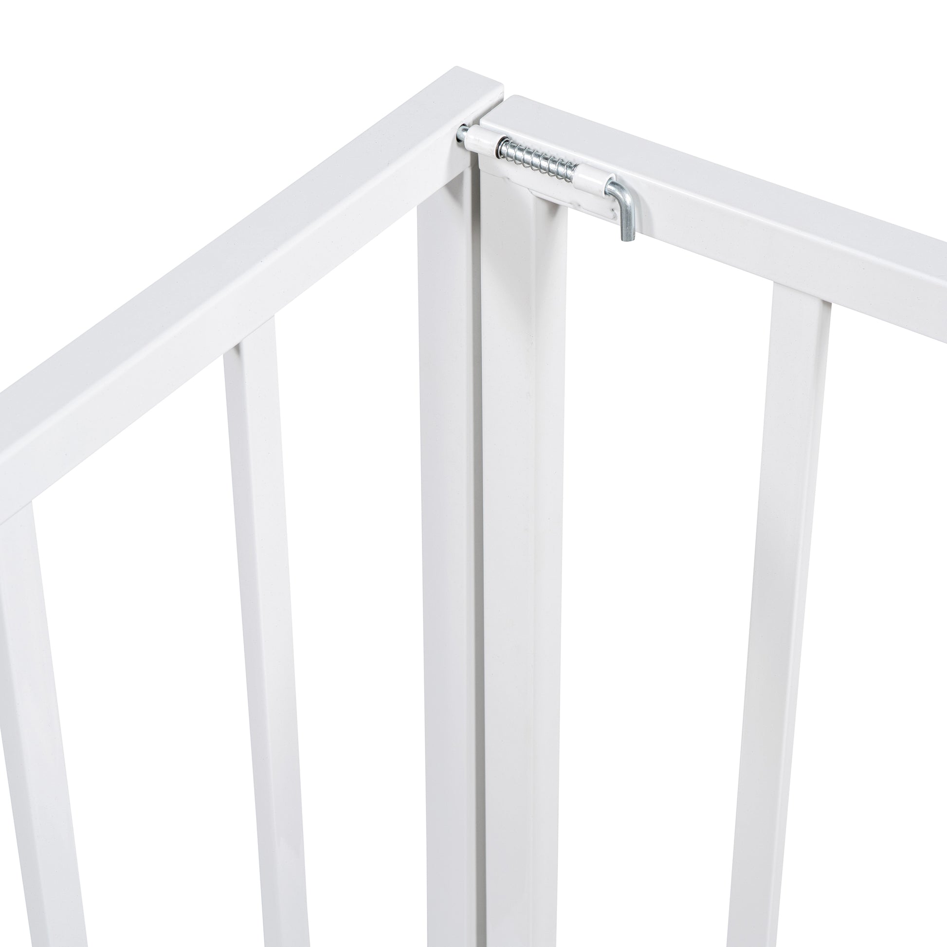 Full Size Metal Floor Bed Frame with Fence