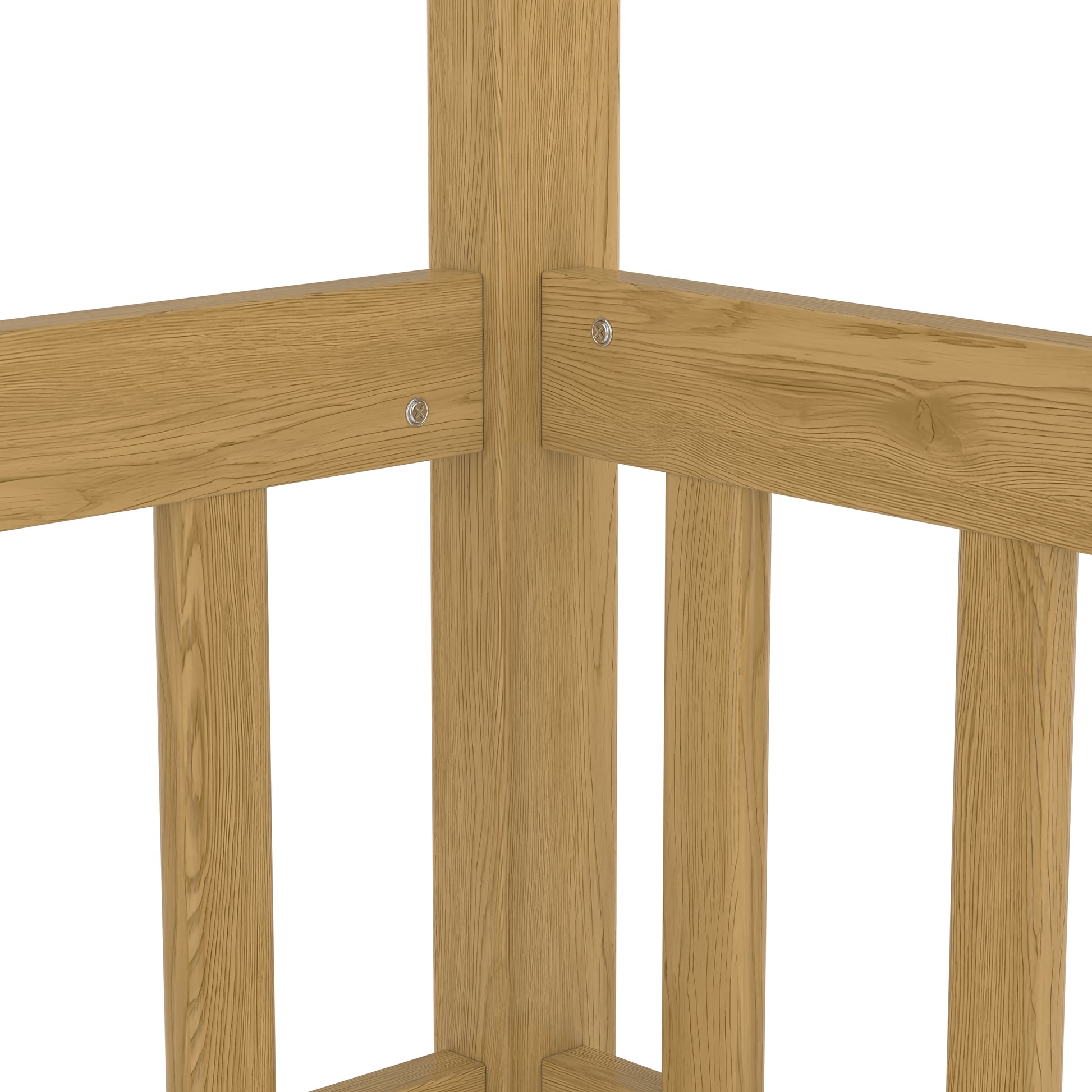 Twin Pine Canopy Floor Bed with Three-Side Rails