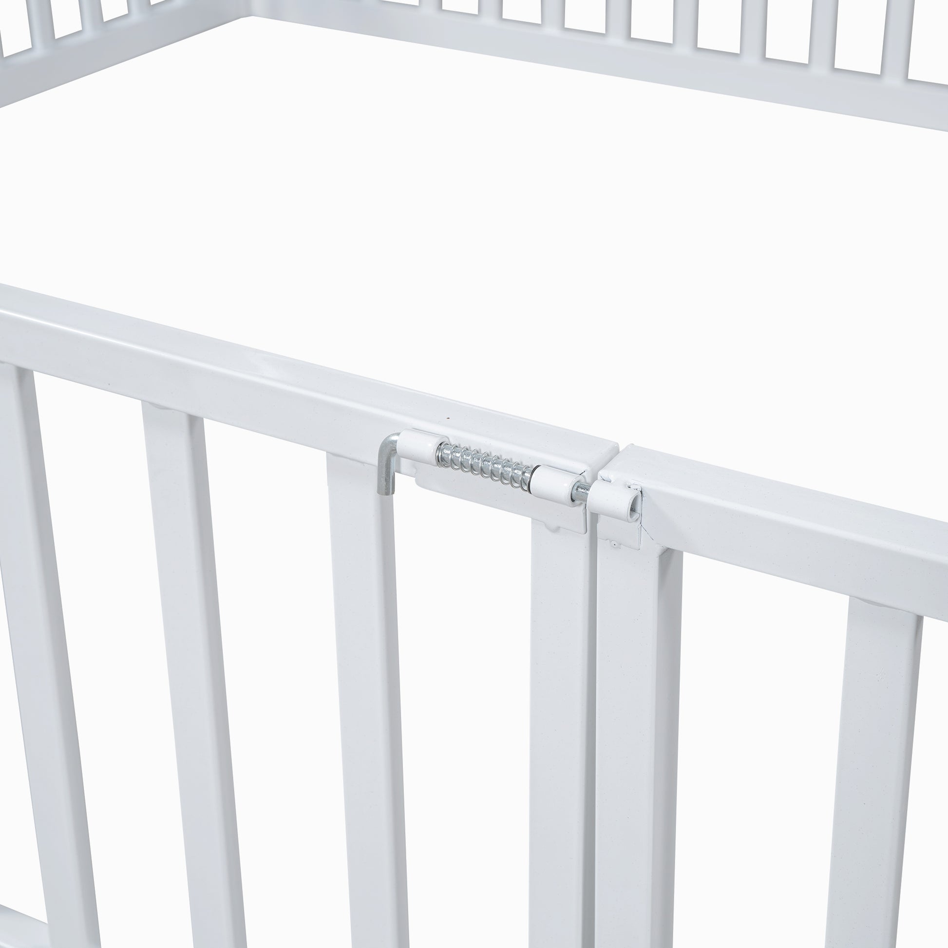 Full Size Metal House Bed with Fence