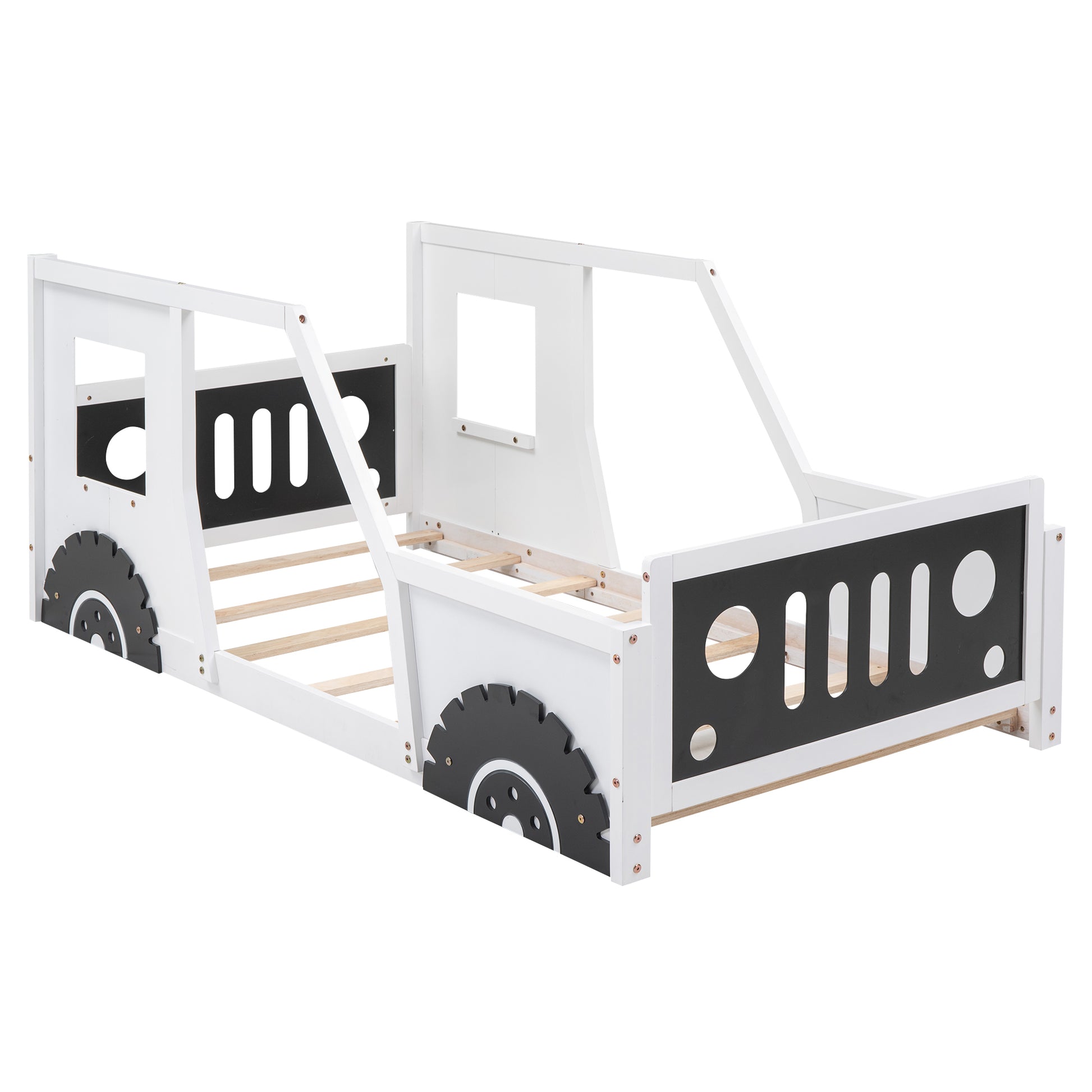 Twin Car-Shaped Pine Platform Bed for Kids