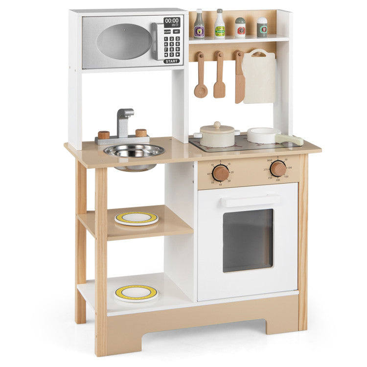 Toddler Wooden Play Kitchen with Chalkboard