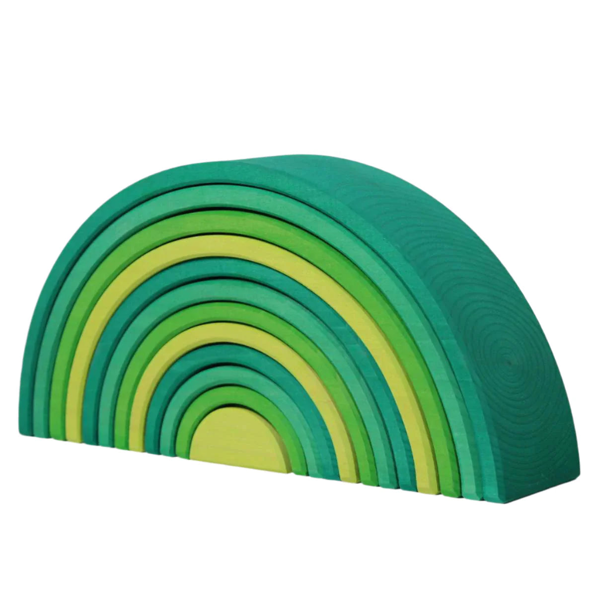12-Piece Large Meadow Green Wooden Rainbow Nesting Arches