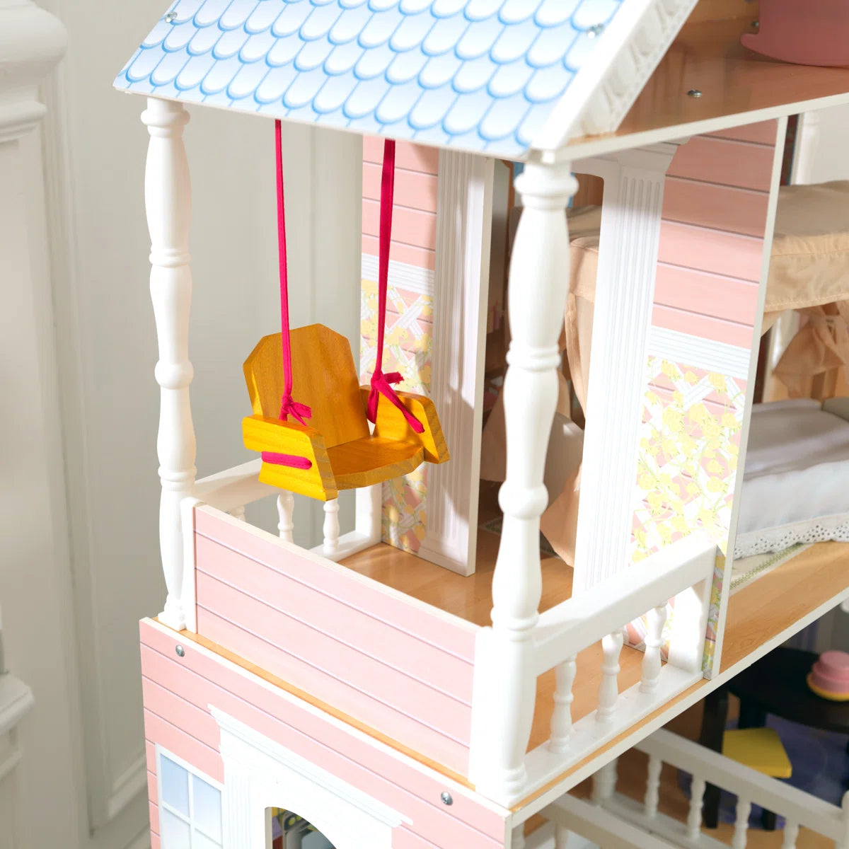 Classic Southern Style 4-Level Wooden Dollhouse
