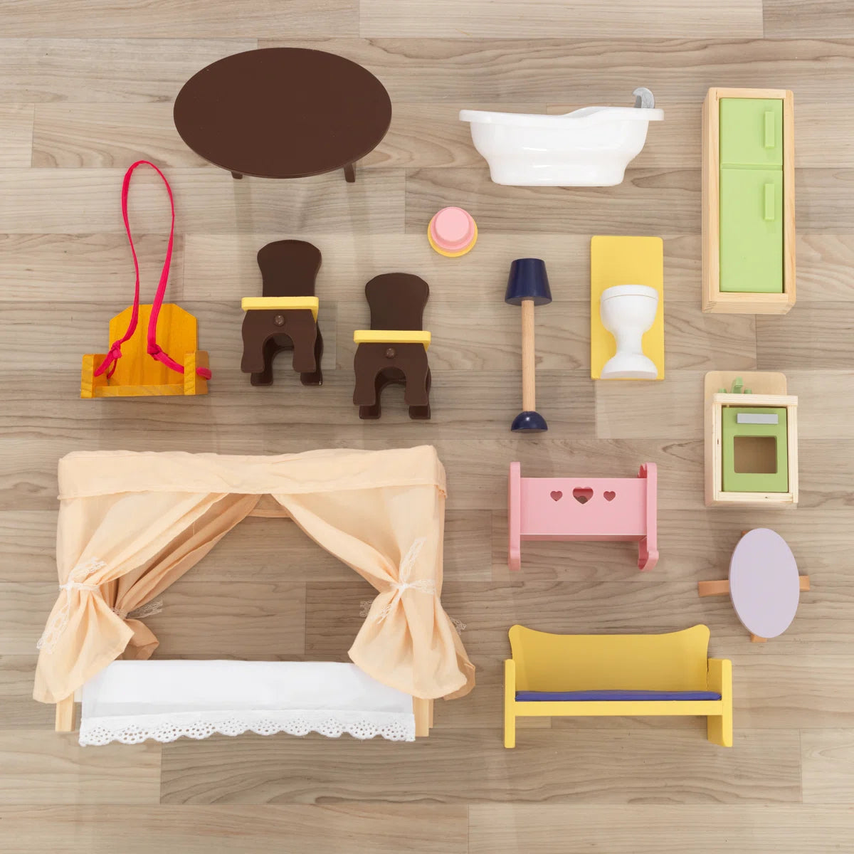 Classic Southern Style 4-Level Wooden Dollhouse