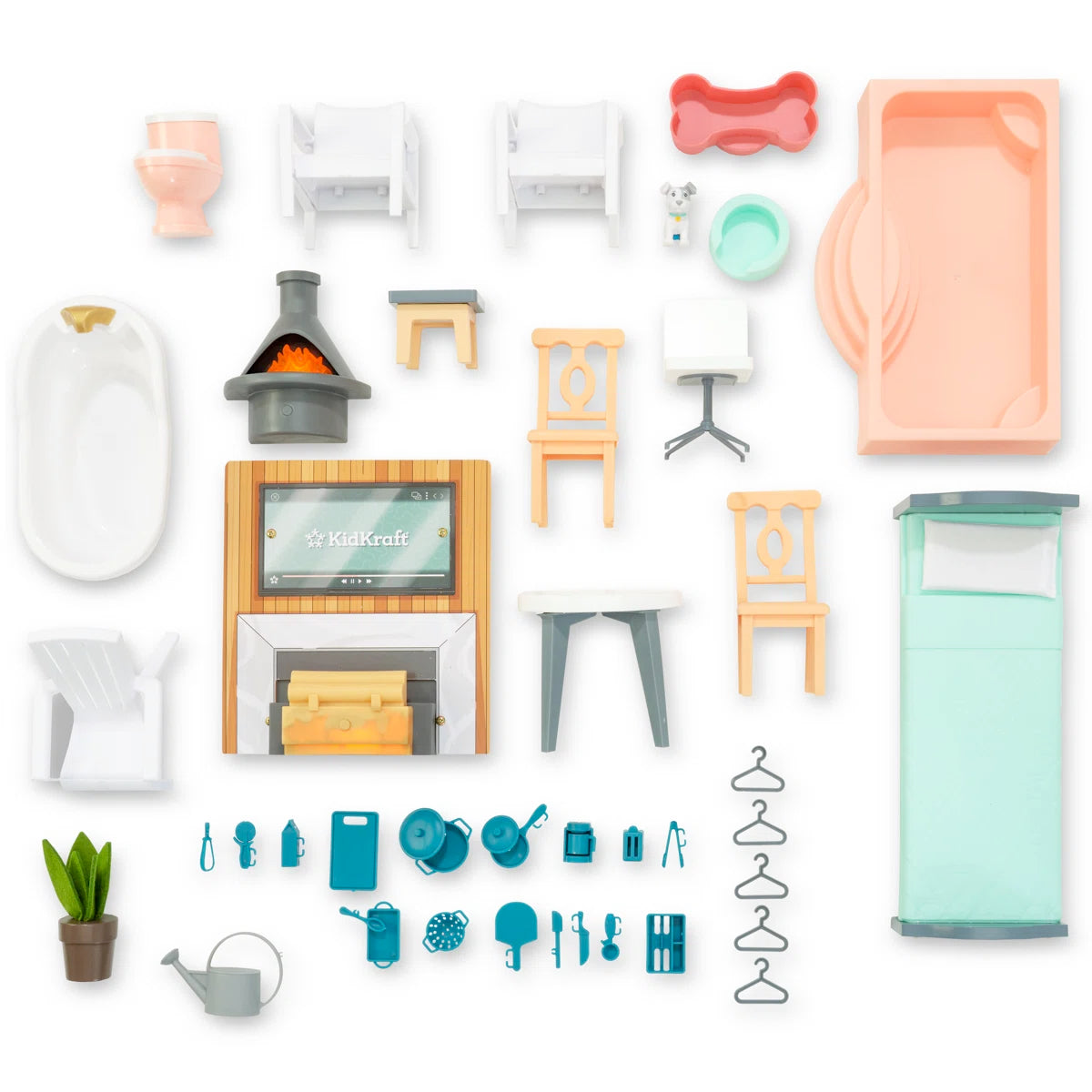 5-Foot Folding Wooden Dollhouse on Wheels