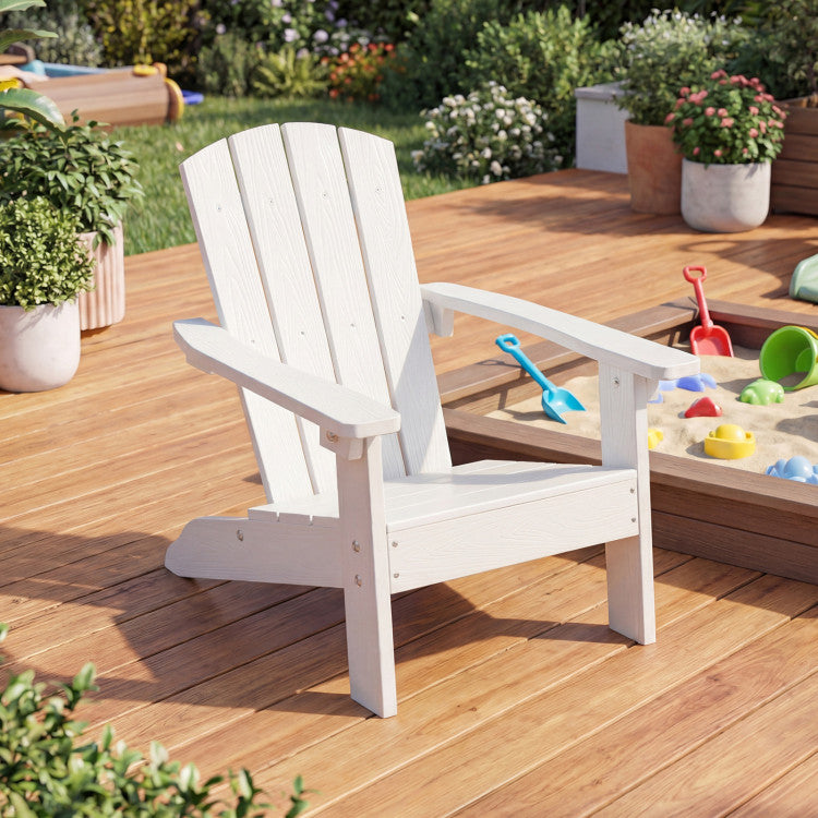 Kids Adirondack Chairs with Ergonomic Reclined Back & Wide Armrests
