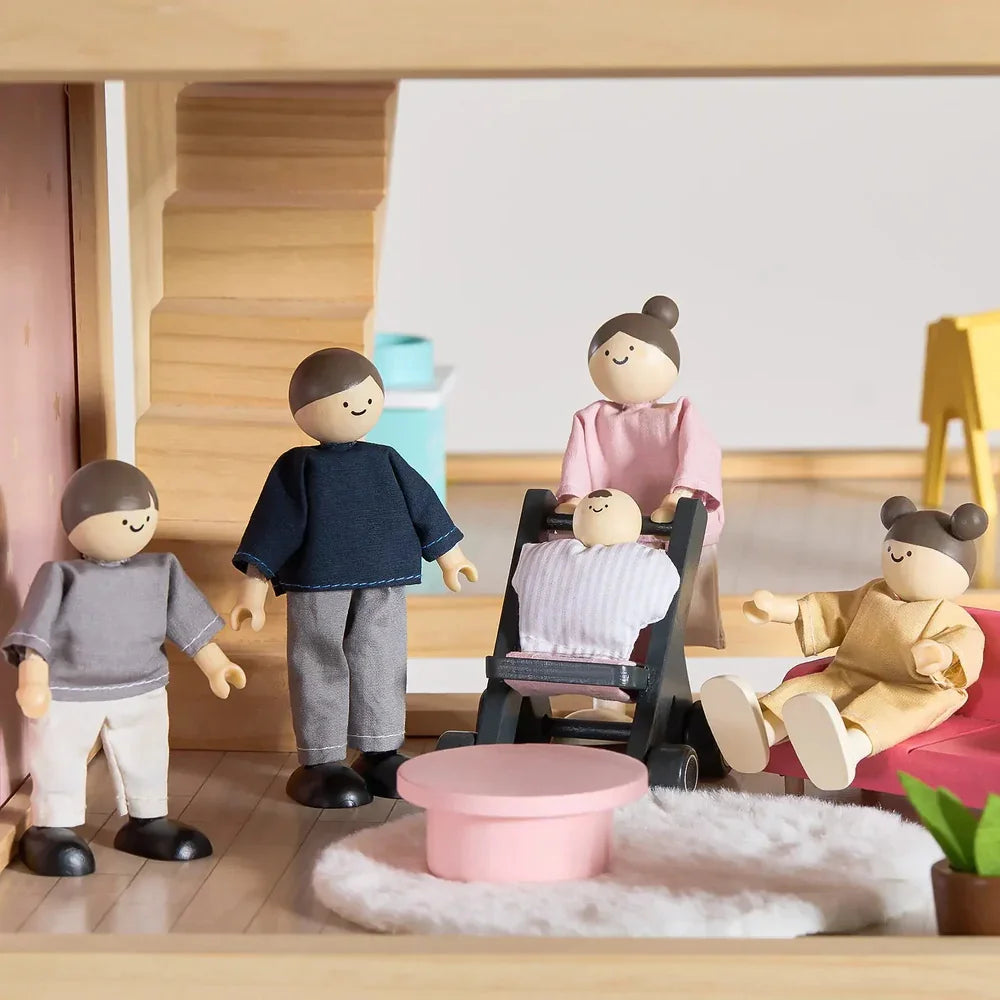 Classic 3-Story Wooden Dollhouse with 31-Piece Furniture