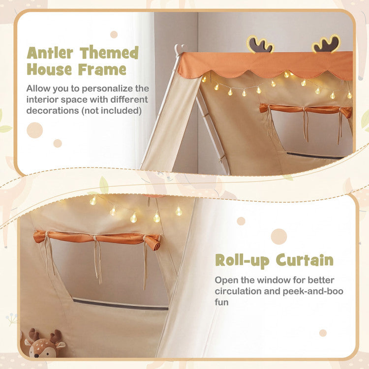 Twin Size House Bed with Tent Canopy