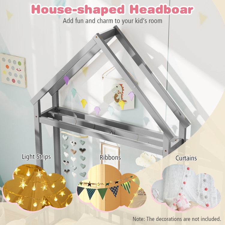Montessori Toddler Transition Bed with House Headboard
