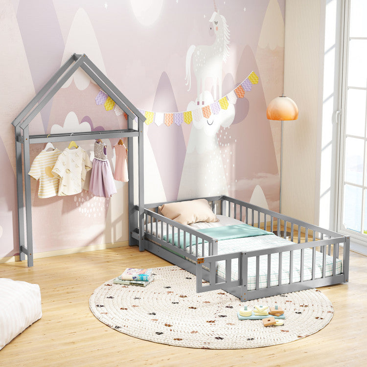 Montessori Toddler Transition Bed with House Headboard