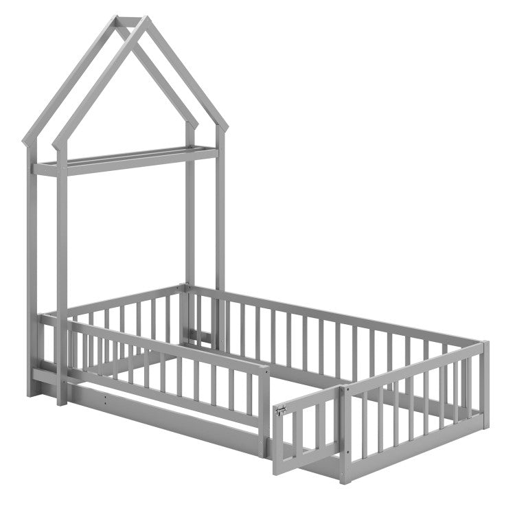 Montessori Toddler Transition Bed with House Headboard