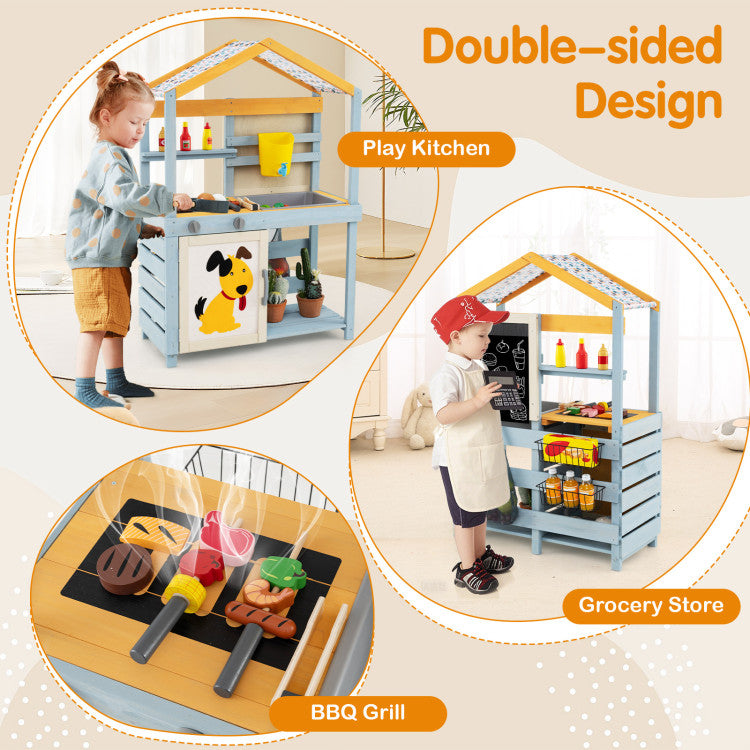 Kids Outdoor Play Complex with BBQ Grill & Picnic Table