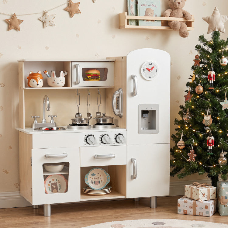 Retro Kids Cooking Playset with Pretend Water Dispenser