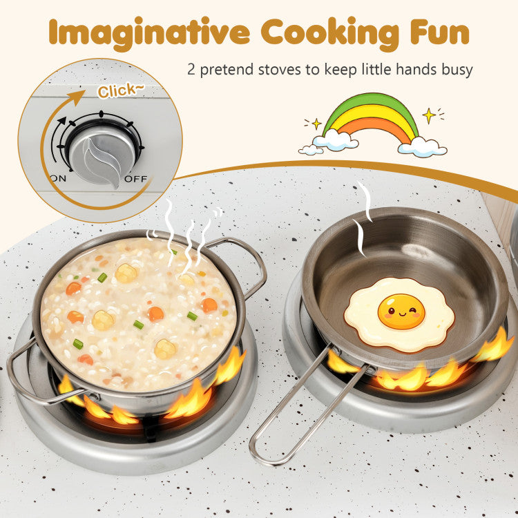 Retro Kids Cooking Playset with Pretend Water Dispenser