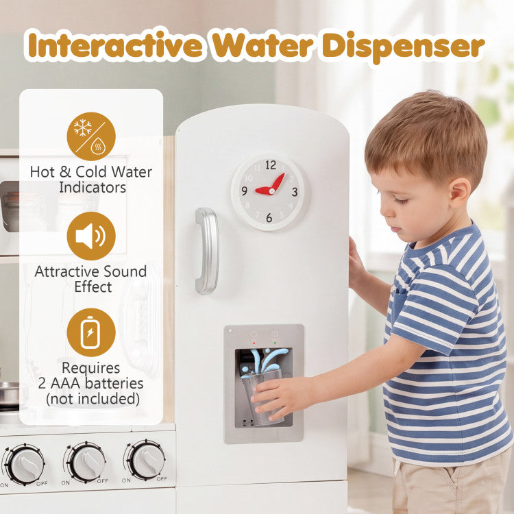 Retro Kids Cooking Playset with Pretend Water Dispenser