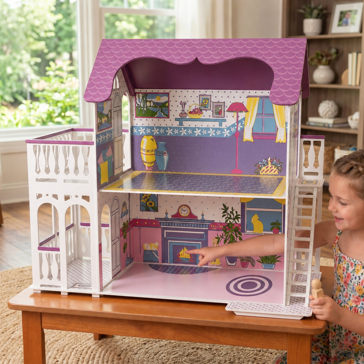 Large Unfurnished Solid Wood Dollhouse