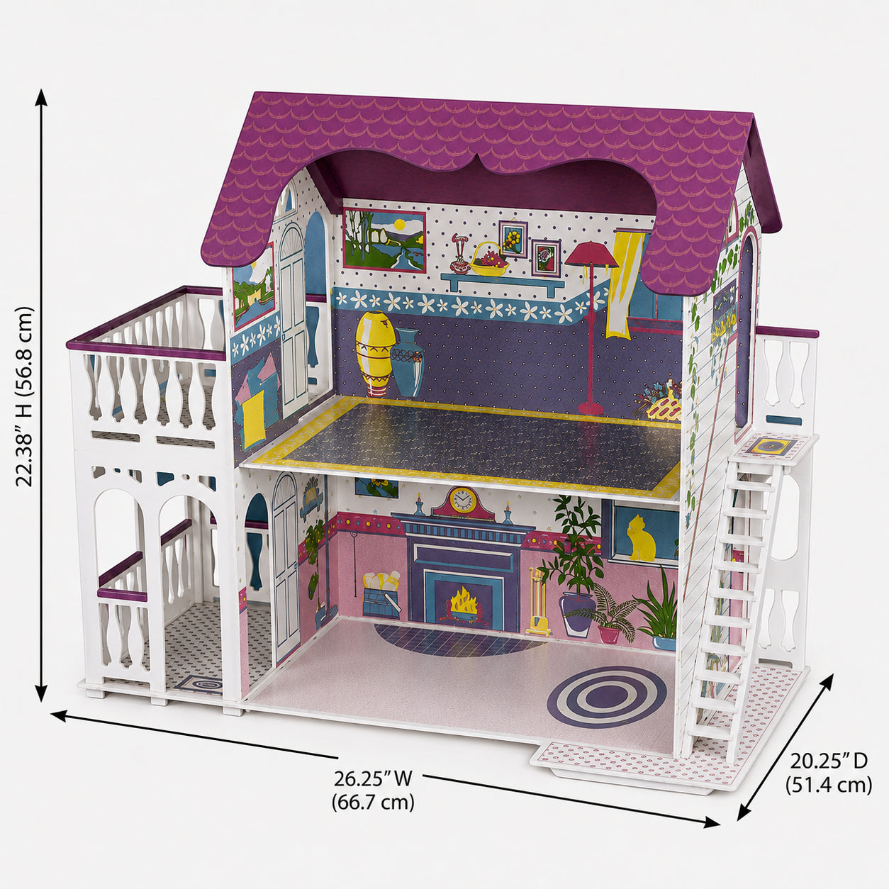 Large Unfurnished Solid Wood Dollhouse