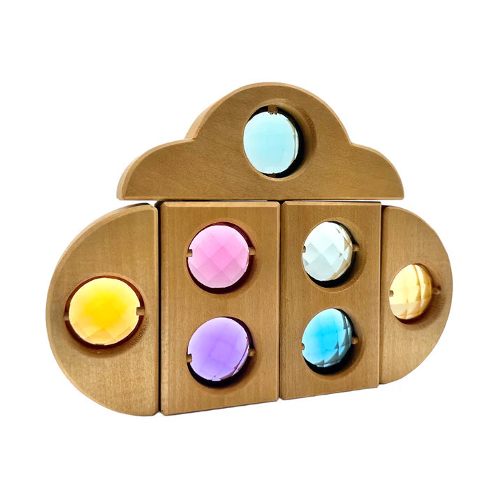 12-Piece Wooden Fairytale Translucent Window Blocks