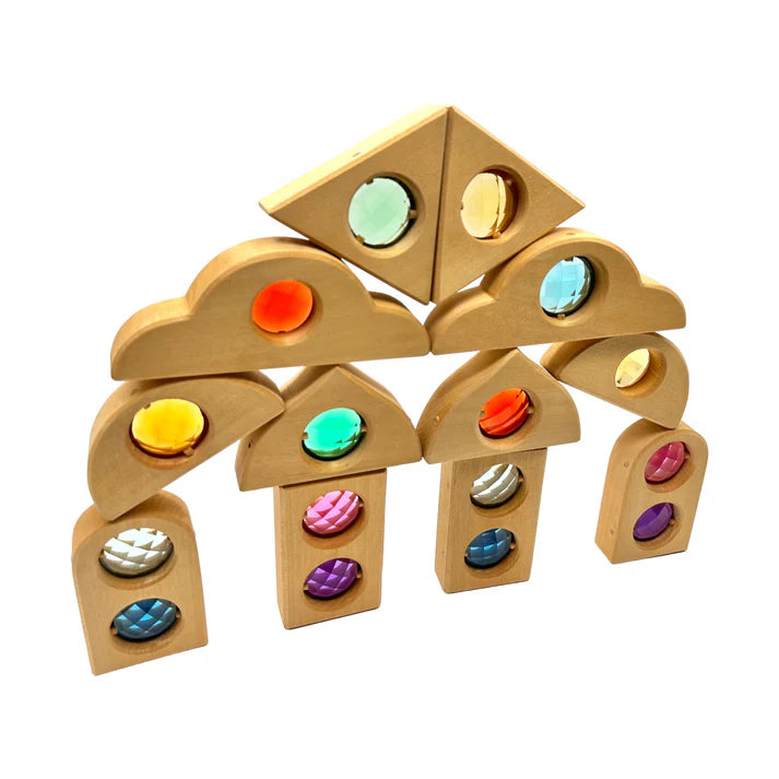 12-Piece Wooden Fairytale Translucent Window Blocks