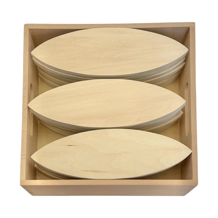 24-Piece Natural Wooden Petal Building Blocks with Tray