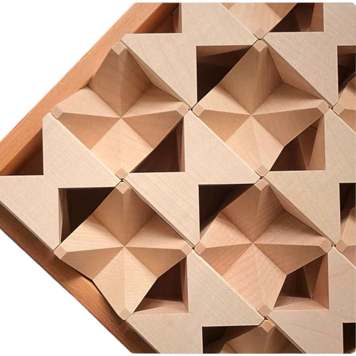 16-Piece Angled Wooden Construction Blocks