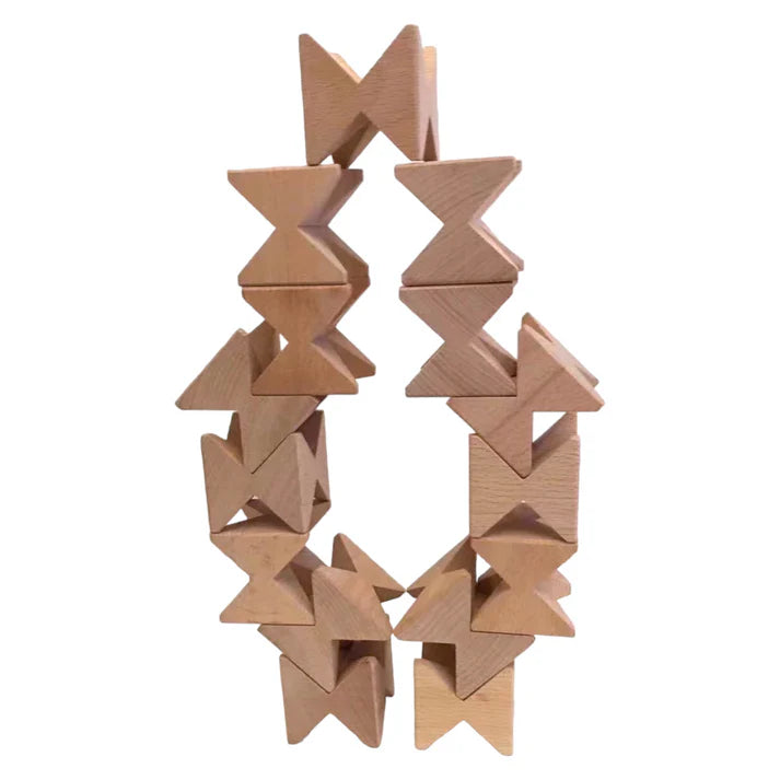 16-Piece Angled Wooden Construction Blocks