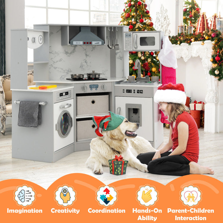 Wooden Interactive Pretend Cooking Toy for Kids