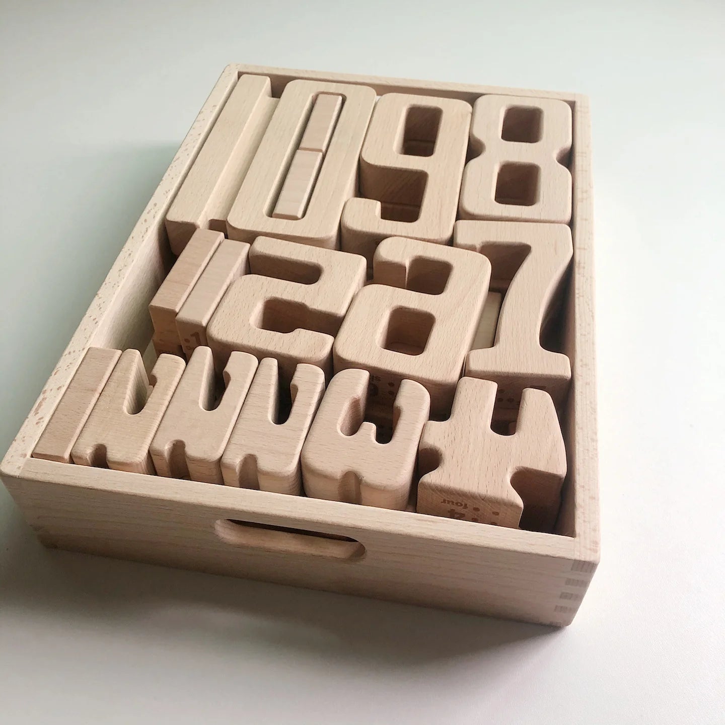 Montessori Wooden Math Blocks Screen-Free Toy for Toddlers