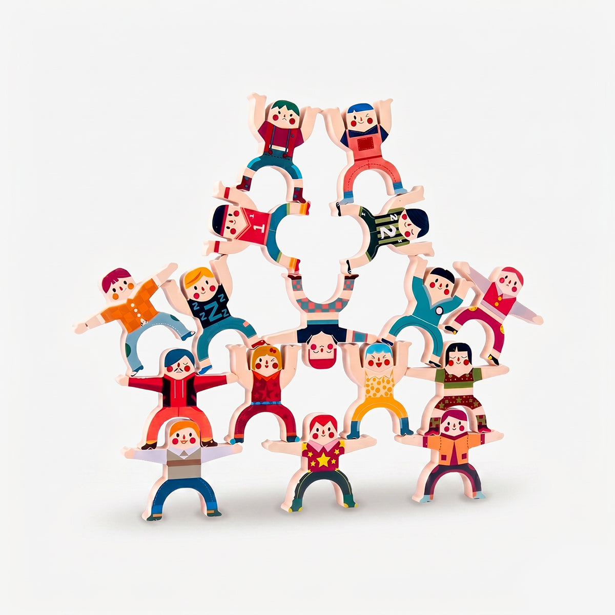 Hicooo® | Wooden Human Balance Stacking Blocks
