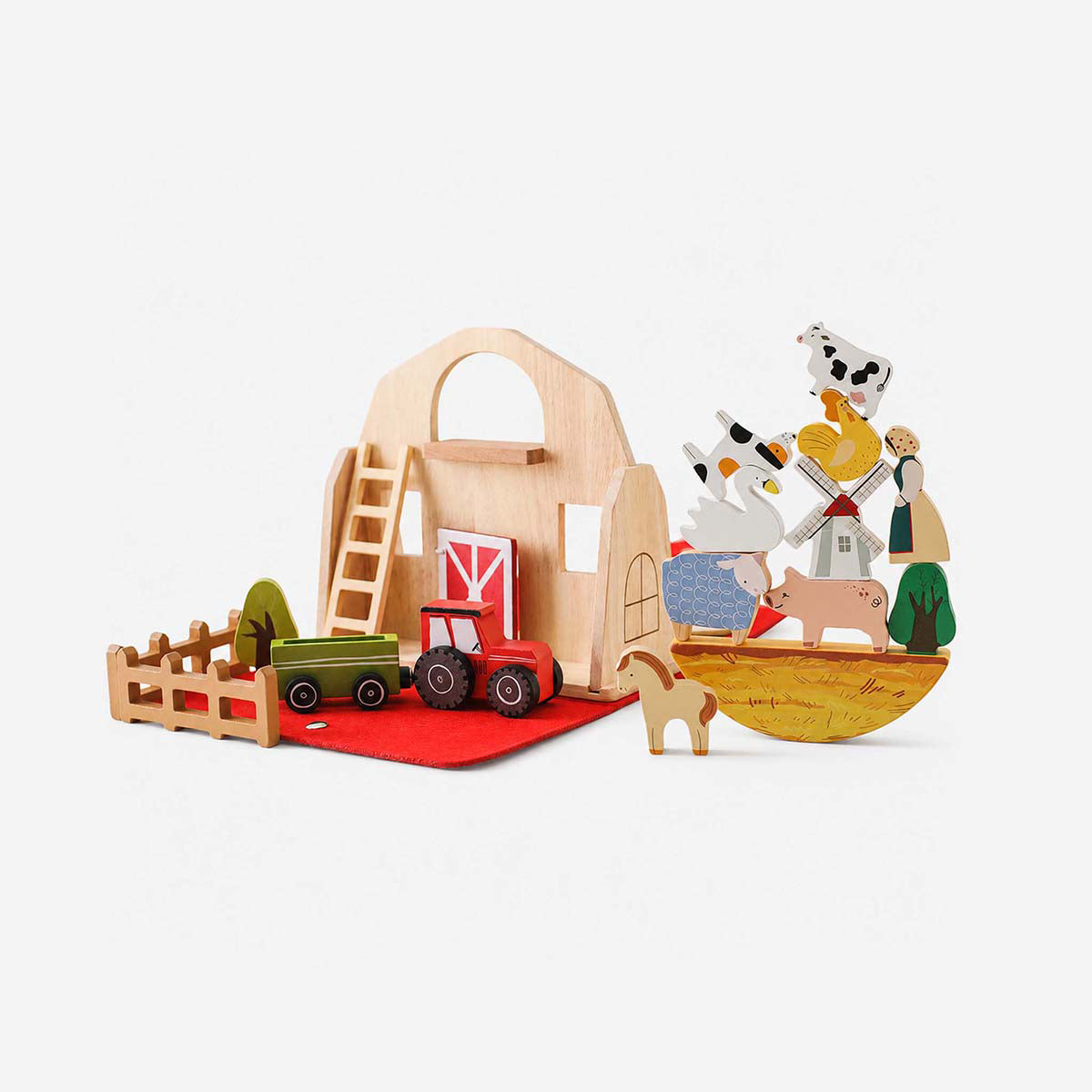 Montessori Wooden Farm Playset