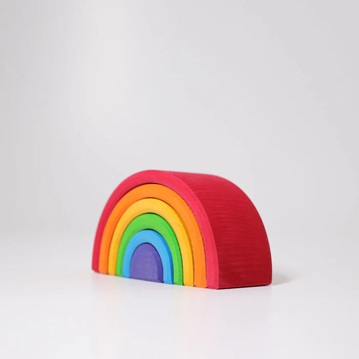 6-Piece Montessori Small Wooden Rainbow Stacker