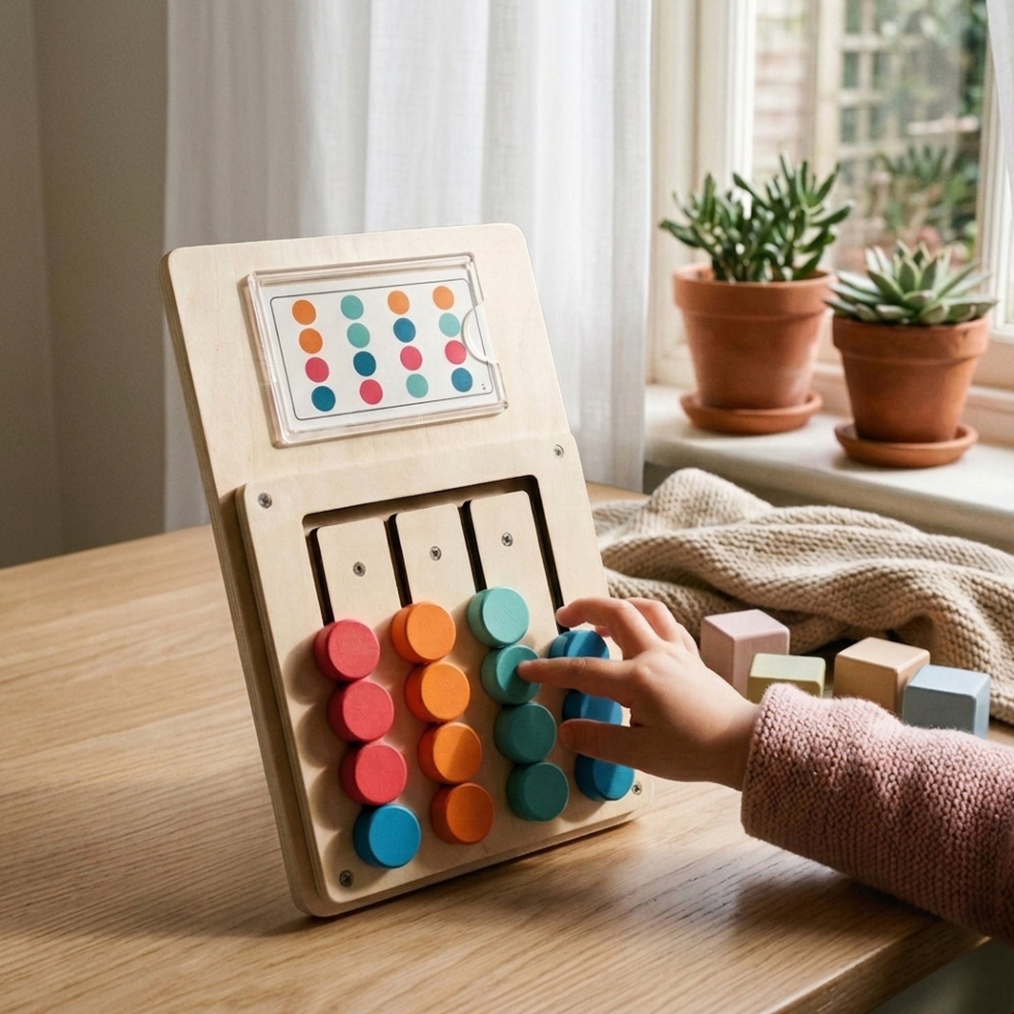 Hicooo Wooden Color Shape Matching Board Toy For Early Learning