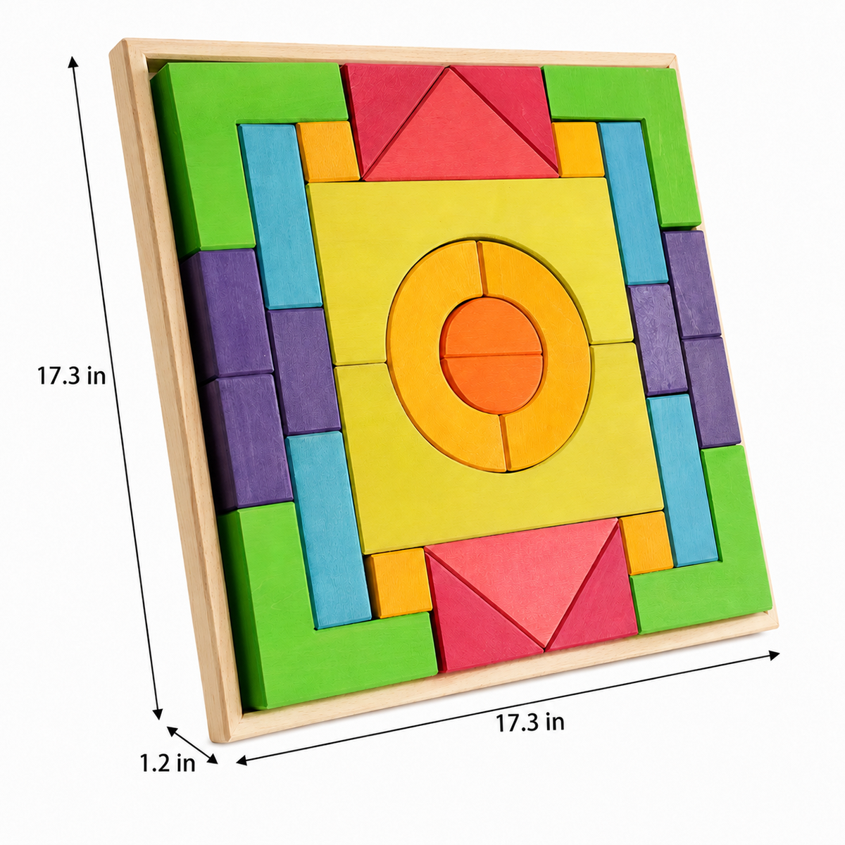 30 Pcs Stained Wooden Basic Building Blocks Set