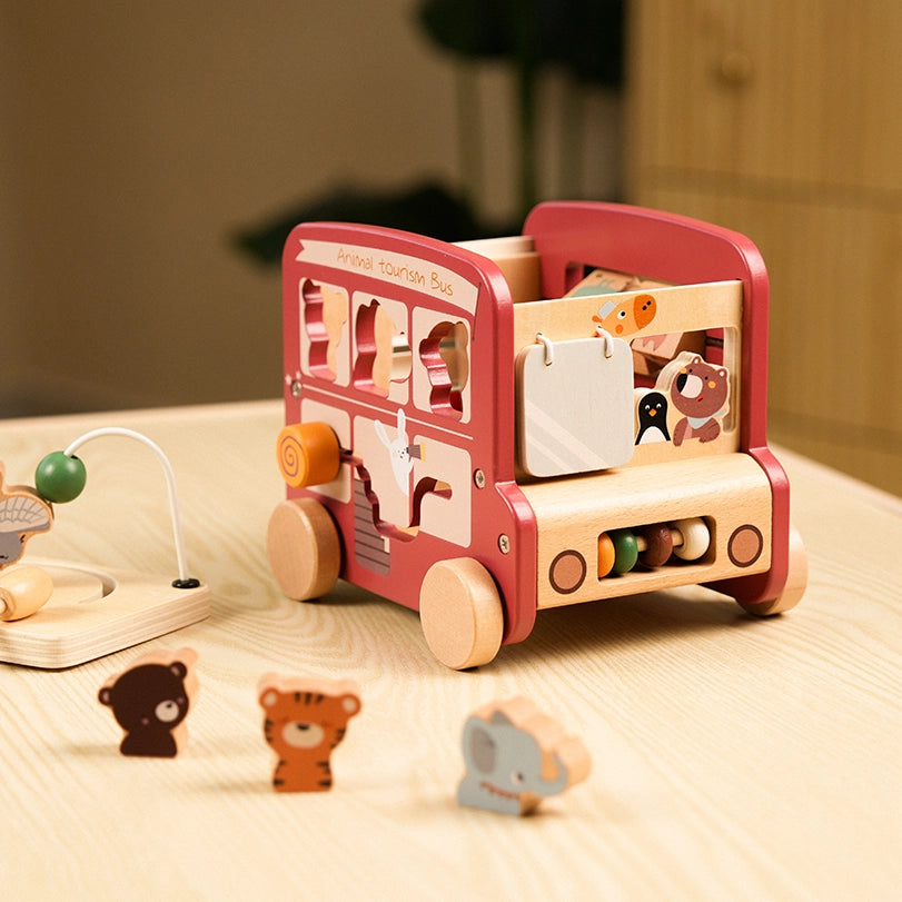 8-in-1 Wooden Animal Bus