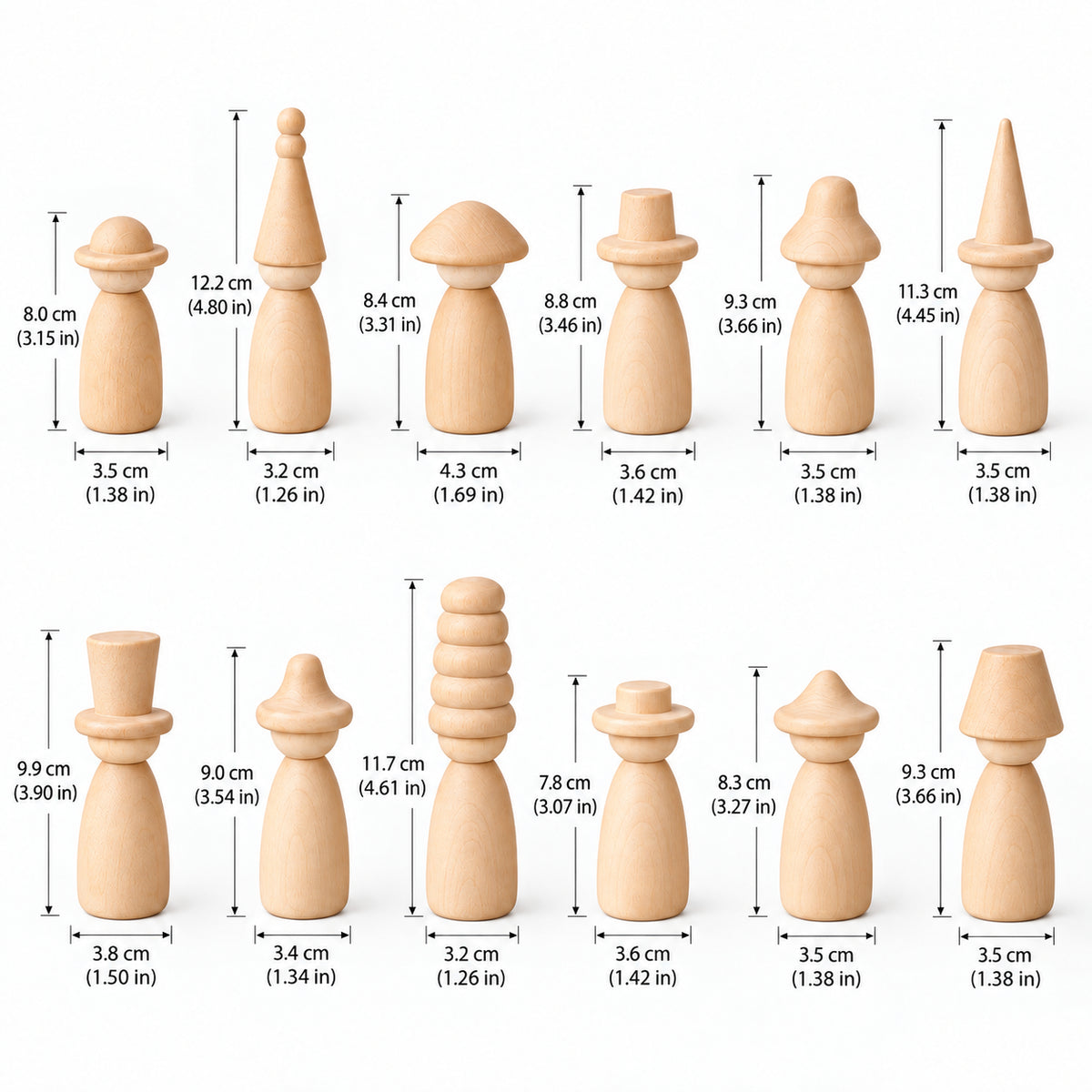 Wooden Peg Dolls Color Matching Set