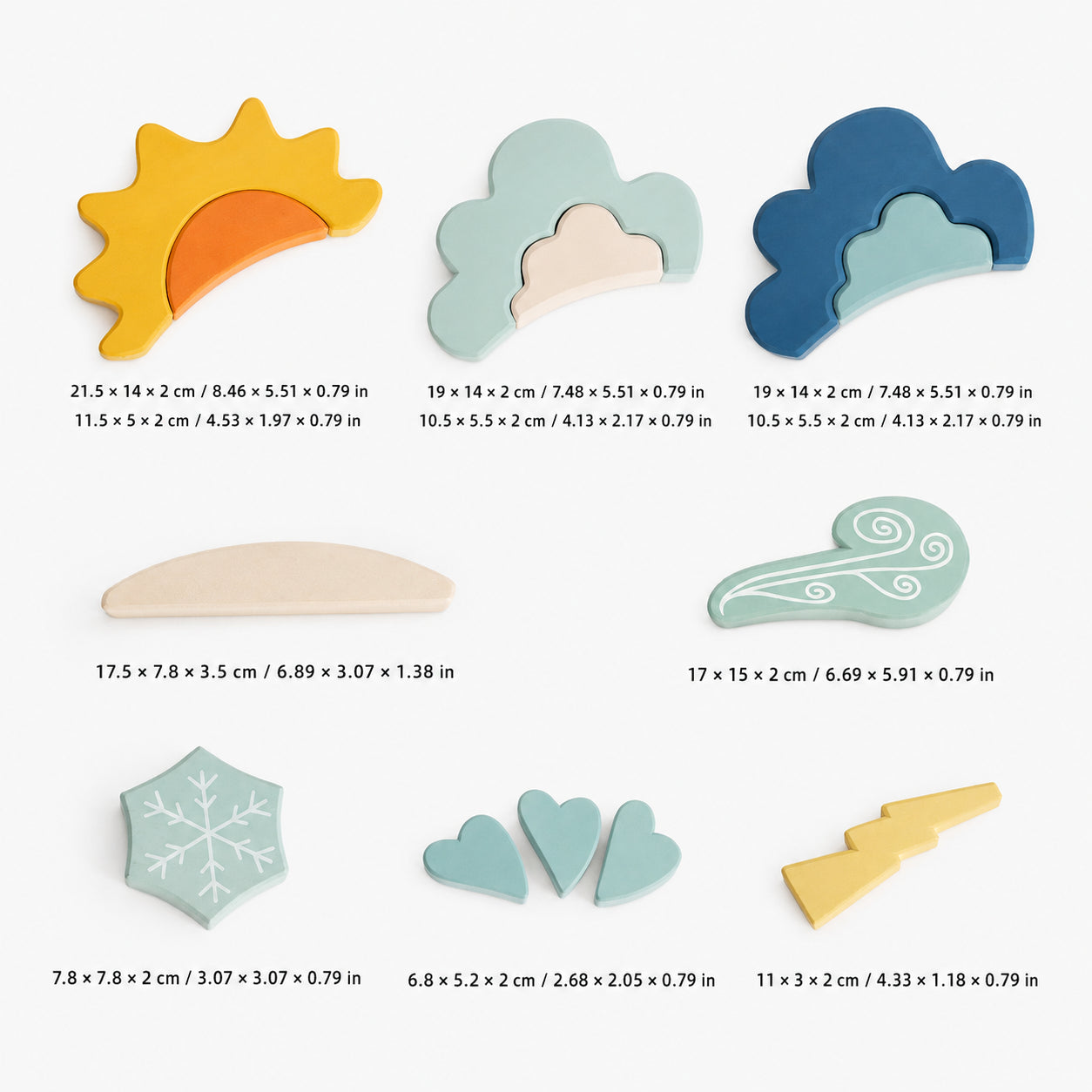 13-Piece Wooden Weather Building & Storytelling Set