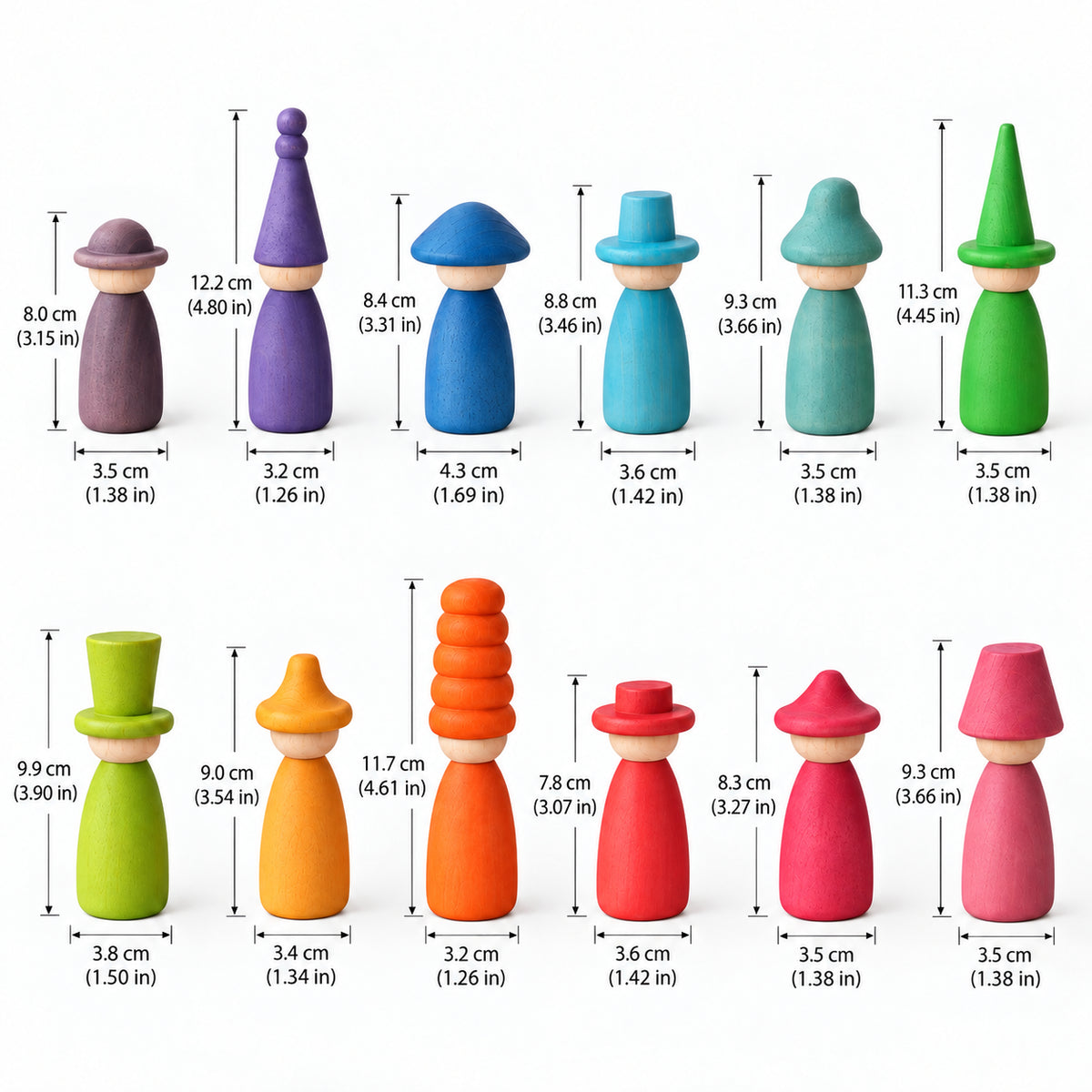 Wooden Peg Dolls Color Matching Set