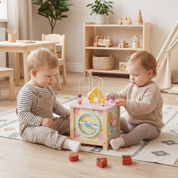 Dessert Wooden Activity Cube for Toddlers