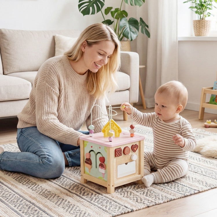 Dessert Wooden Activity Cube for Toddlers