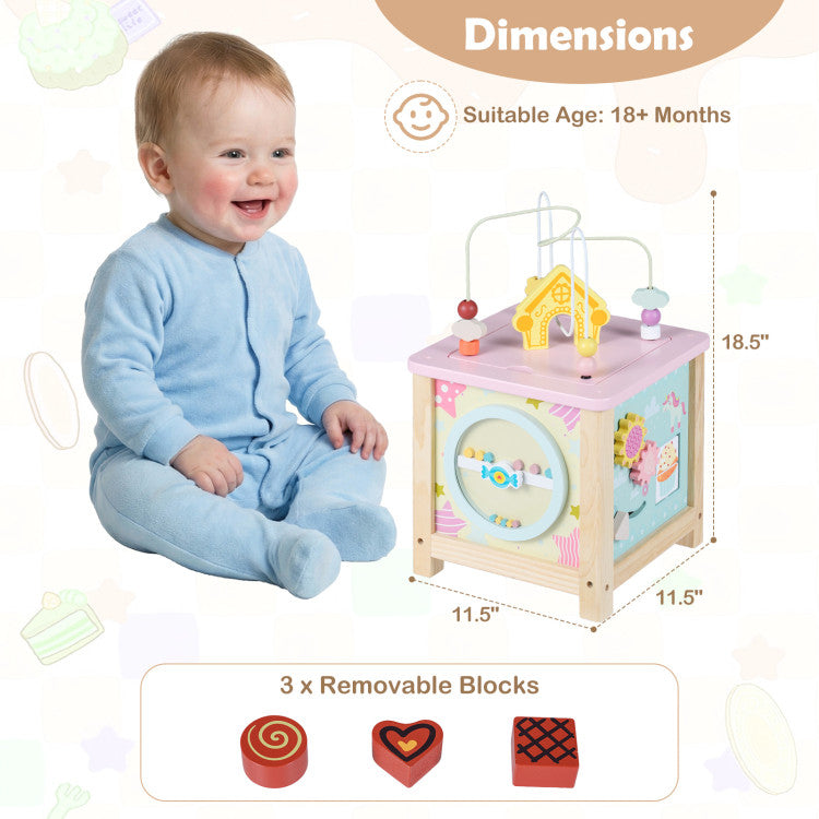 Dessert Wooden Activity Cube for Toddlers